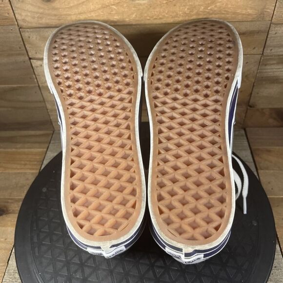 VANS Sk8-Hi Tapered Womens Size 8 Platform Shoes White Canvas Navy Sneakers - Picture 9 of 10